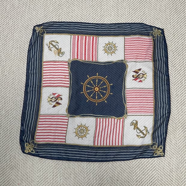 빈티지 마린 내비게이션 패치워크 스카프
