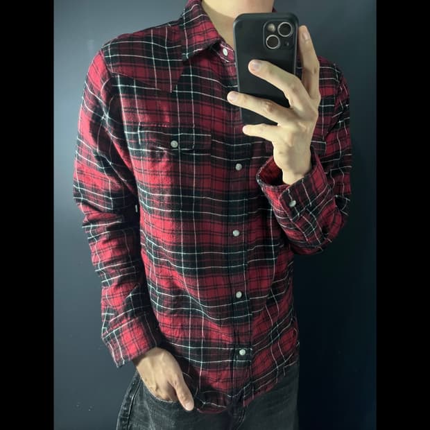 유니클로 체크 셔츠 