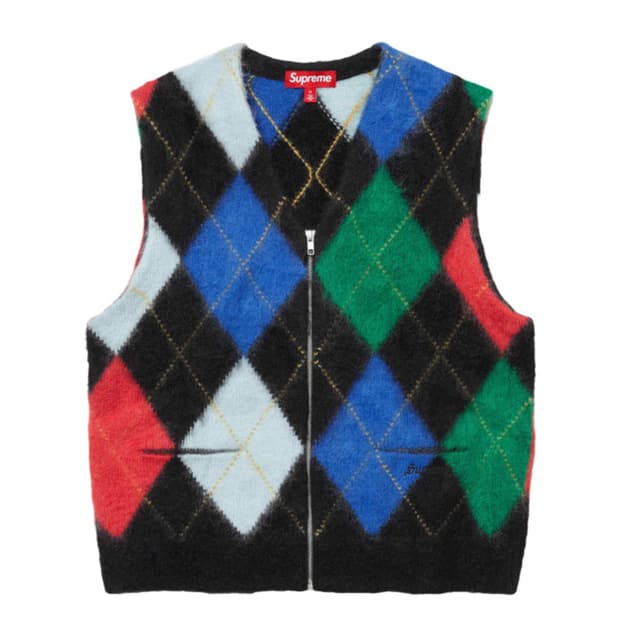 슈프림 아가일 베스트 supreme