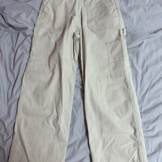 탑텐 베이지 와이드 팬츠