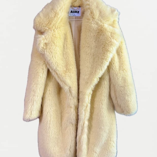 버터옐로 오버사이즈 퍼코트 XS