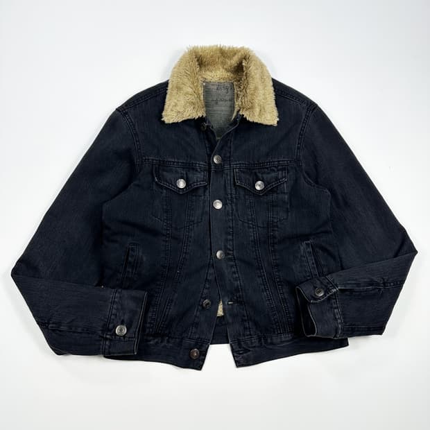 VTG 빈티지 흑청 데님 트러커자켓 S