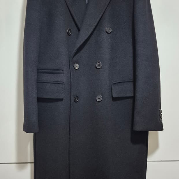 토니웩 캐시미어 더블브레스티드 코트 블랙 L