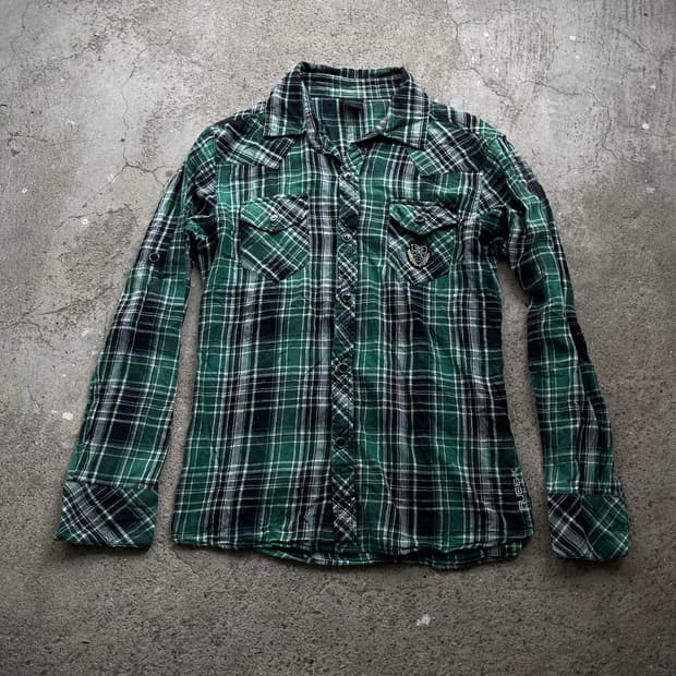 (Russ.k)punk check slim shirts