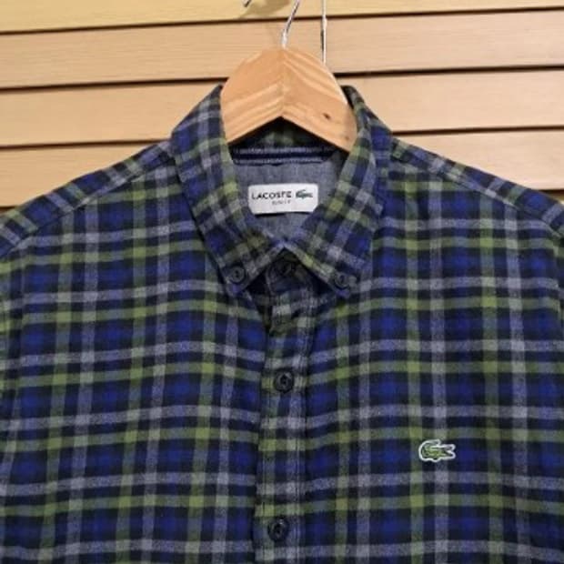 라코스테 남성코튼체크남방 슬림핏 40사이즈 M사이즈