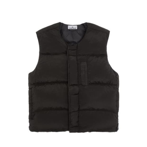 스톤아일랜드 나일론 메탈 에코닐 다운 베스트 블랙