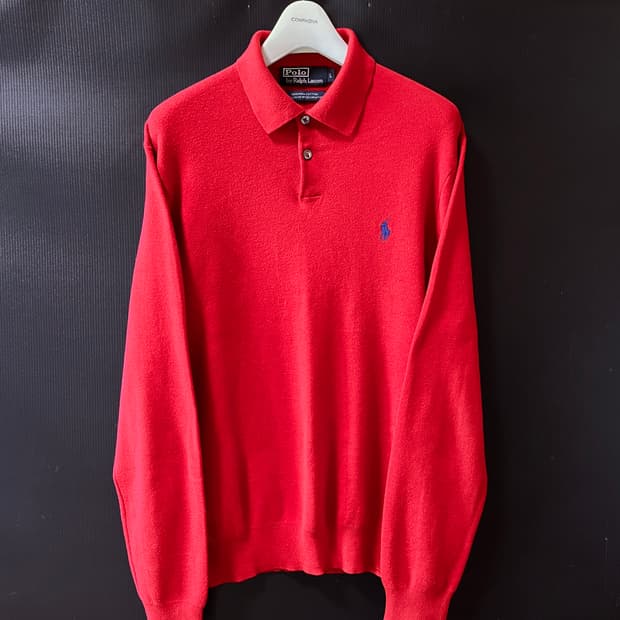 00s 폴로 랄프로렌 피마코튼 니트 폴로 셔츠