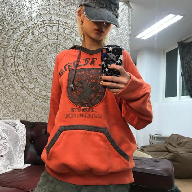 Opt 프린팅 자수 기모 후드티 