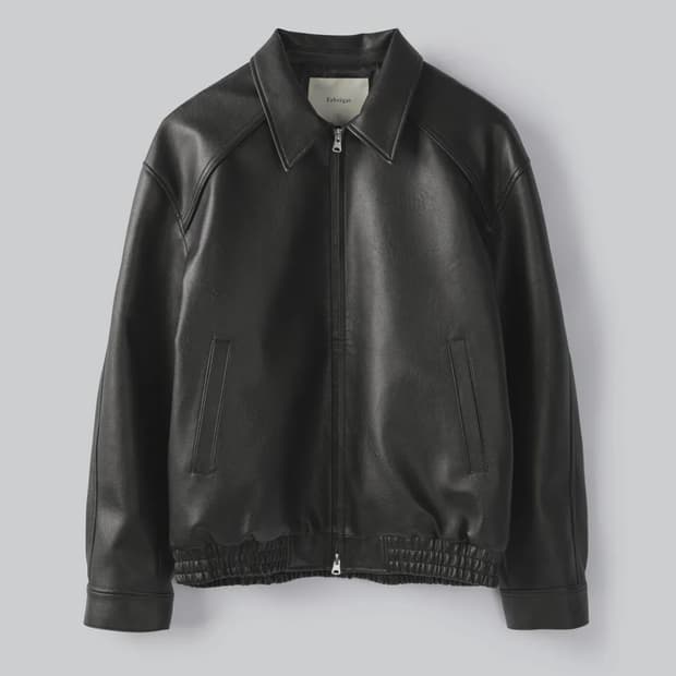 비콘 파이핑 레더 자켓 (블랙) 