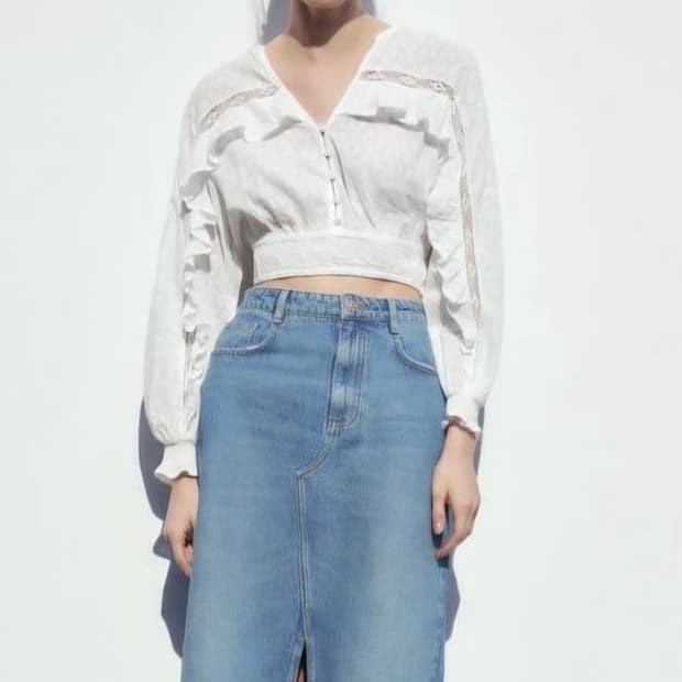 자라 크롭 블라우스 베스트 세트