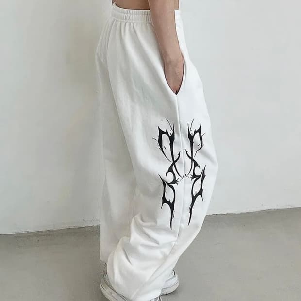 디쏘에이치 썬더 로고 팬츠 백아이보리