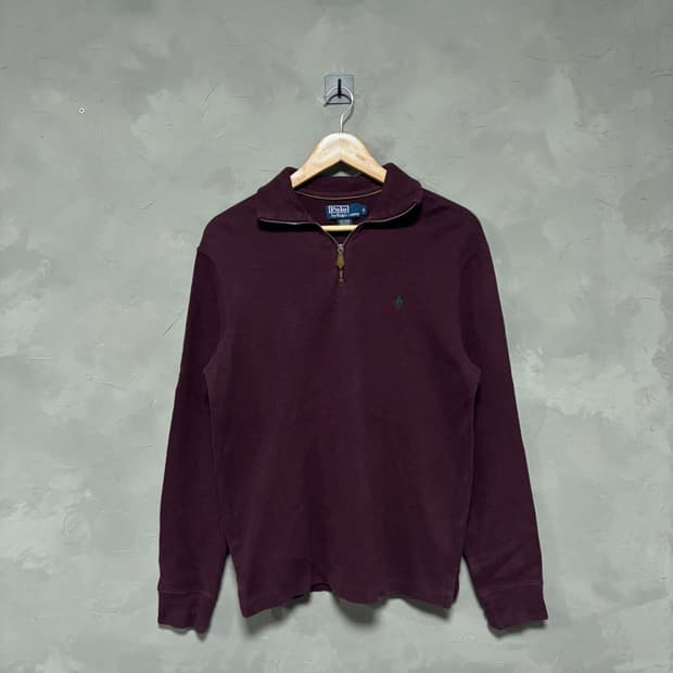 폴로 랄프로렌 니트 반집업 버건디