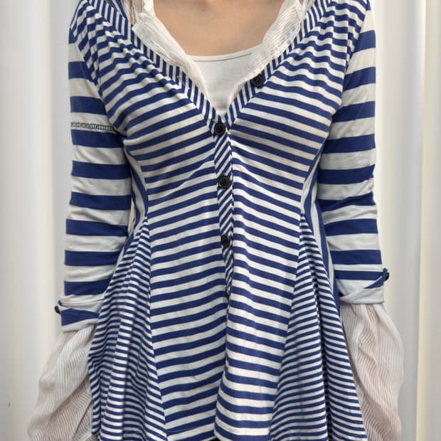 stripe design cardigan