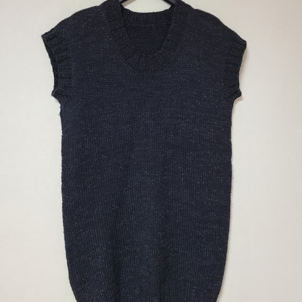 뜨개 니트 베스트 조끼 블랙