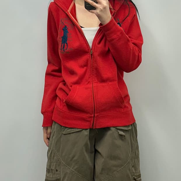 폴로 랄프로렌 빅포니 레드 후드집업