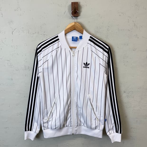 아디다스 슈퍼걸 스트라이프 트랙탑 져지 화이트