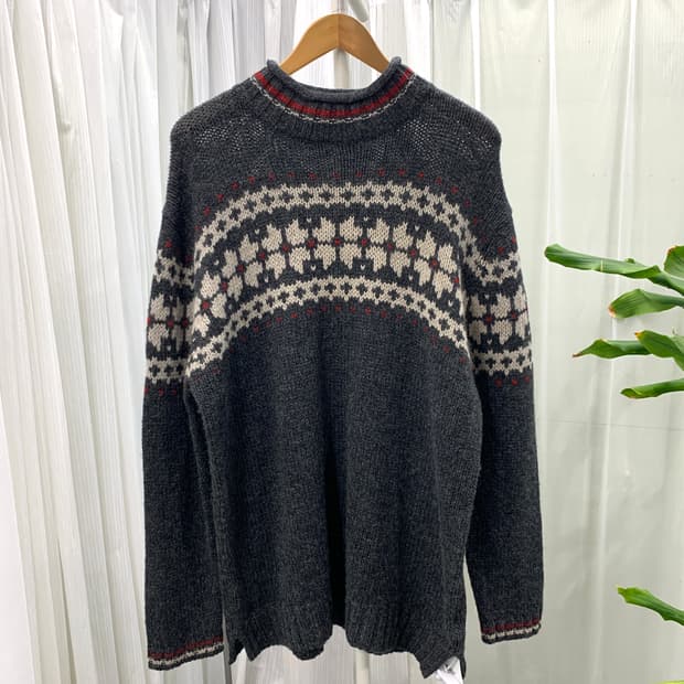 에디바우어 빈티지 노르딕 울 100 롱니트 1848