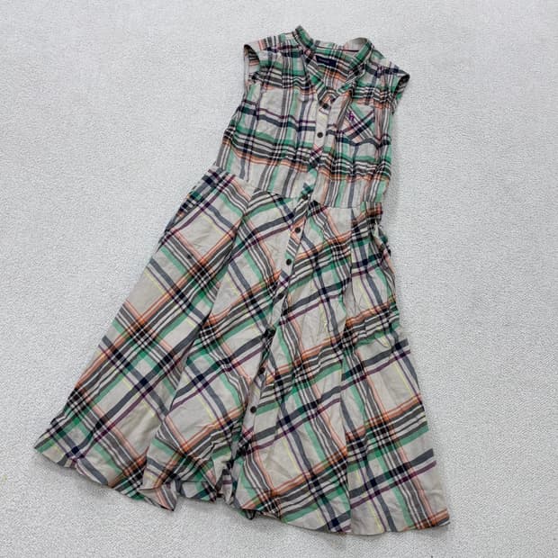 95-165 헤지스 체크 셔츠 원피스 0416E