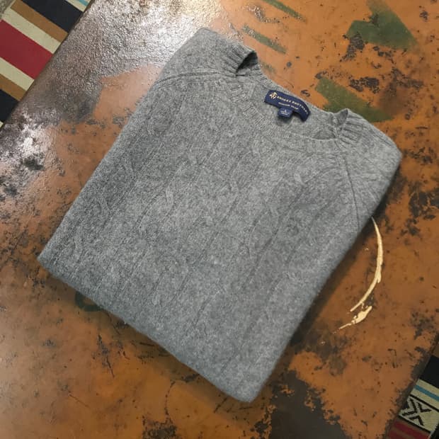 브룩스브라더스 그레이 케이블 울 니트 남성 105 사이즈 