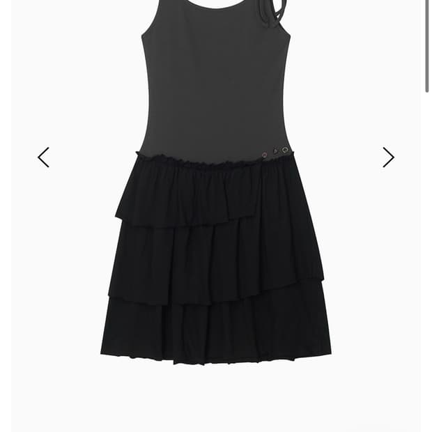 오헤시오 셔링 드레스 챠콜