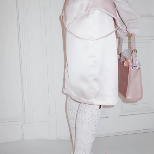 디자이너 브랜드 핑크 미니 스커트