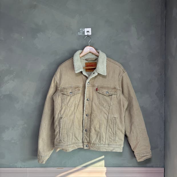 리바이스 쉐르파 트러커 자켓 베이지