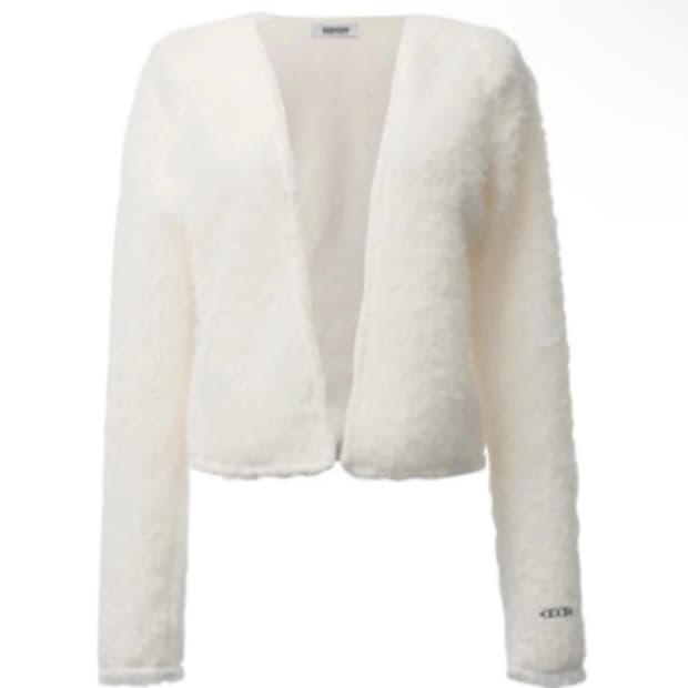 오도어 부클가디건 화이트