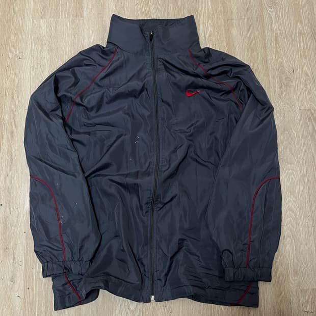 나이키 빅로고 배색 라인 바람막이 자켓 [다크그레이] L/100