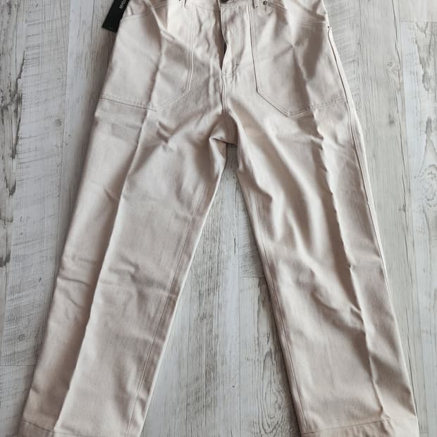 (새상품)HUTOAN 후톤 크림 퍼티그 데님 팬츠 L(32~33)인치