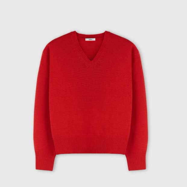 [새것]타일레 브이넥 니트 레드 1사이즈