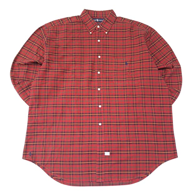 CL701 L 폴로 90s 빅옥스포드 레드 타탄체크 빅셔츠 남방