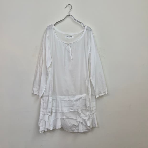 COMME des GARCONS AD2006 화이트 프릴  롱 블라우스