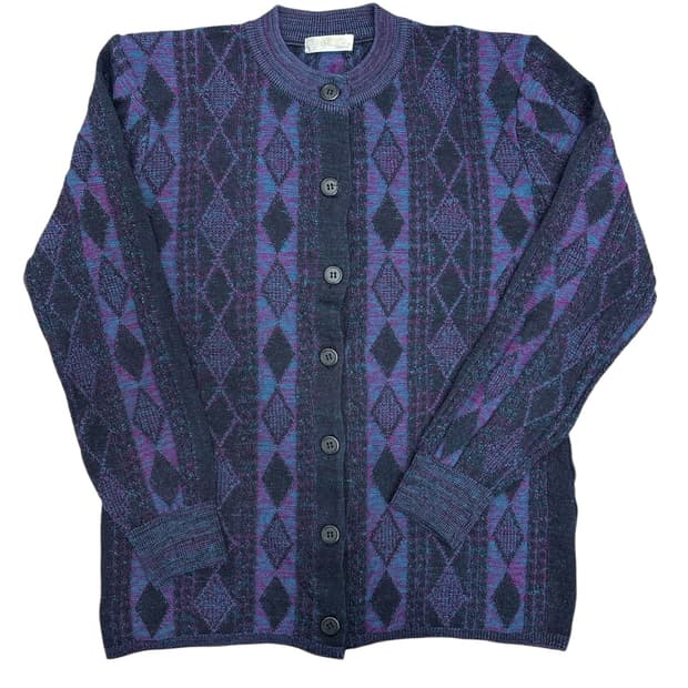 빈티지 아가일 니트 가디건