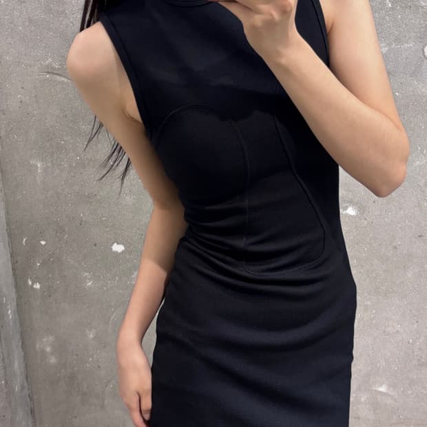 Alexander Wang 알렉산더왕 블랙 슬리브리스 원피스