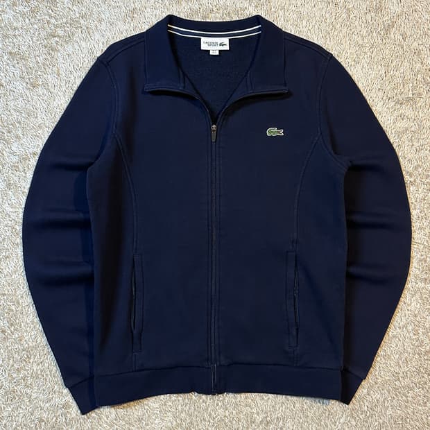 라코스테 스포츠 스몰로고 코튼 집업 자켓 네이비