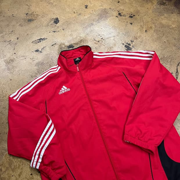 [정품/100] 아디다스 삼선 트랙 자켓 레드 b16