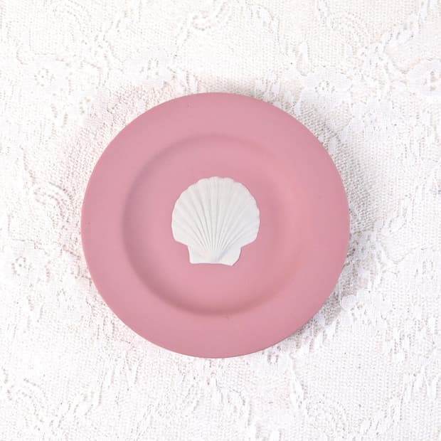 [영국앤틱] 웨지우드 제스퍼웨어 핑크 조개장식 핀디쉬