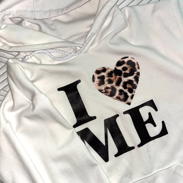 VINTAGE I LOVE ME HOOD 호피 후드 후드티