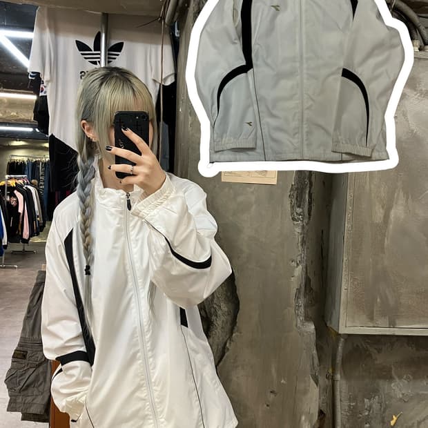 디아도라 바람막이 화이트 L #csz903