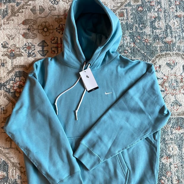 나이키 솔로 스우시  후드 데님 터콰이즈 (새제품. XL)