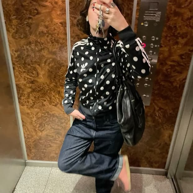 🖤핀터깔 아디다스 파이어버드 도트 져지🖤땡땡이 파이어버드 져지