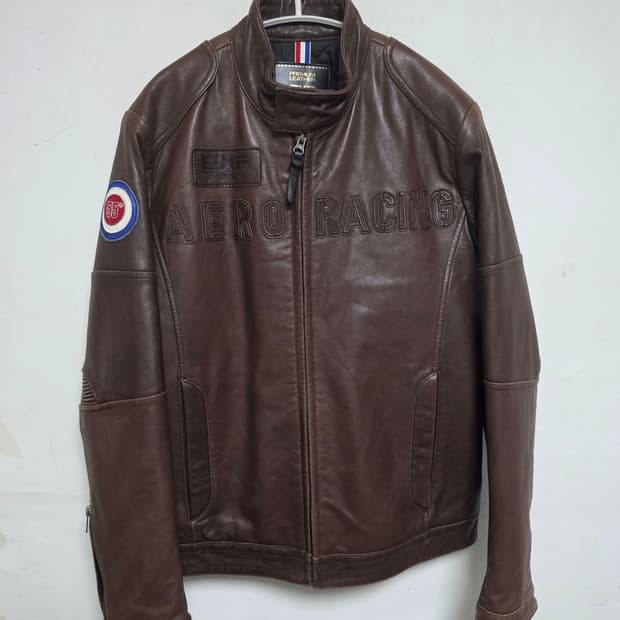 EXR AERORACING 브라운 양가죽 자켓 95