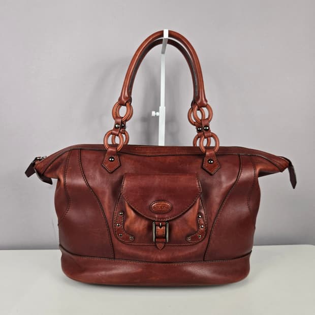 TOD'S 토즈 빈티지 레더 가죽 토트백 가방 정품