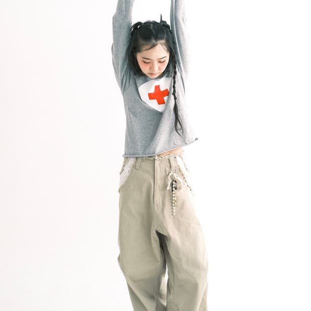 샵페어리 컷오프 코튼 맥시팬츠 S
