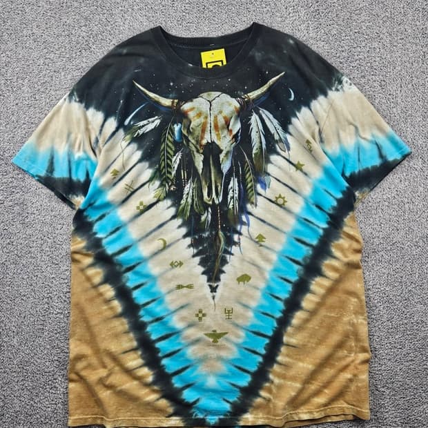 2003 리퀴드블루 빈티지 반팔 티셔츠 바이슨 스컬 (2XL)/11788