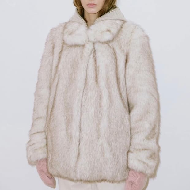 시눈아이보리퍼자켓 털자켓 갸루자켓