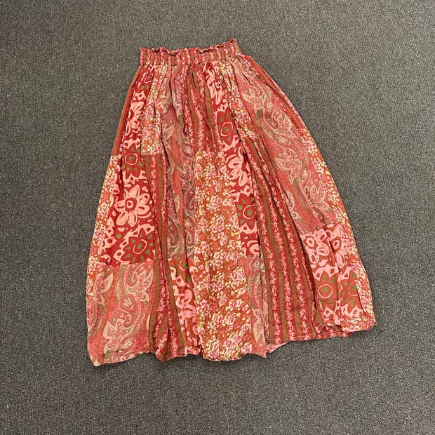 OS)Japanese vintage 패턴 밴딩 롱스커트