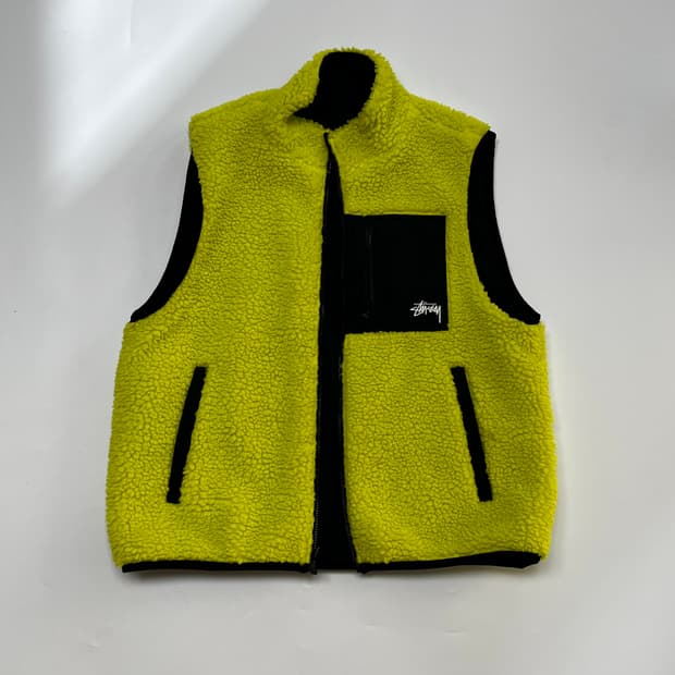 스투시 리버시블 쉐르파 베스트 L