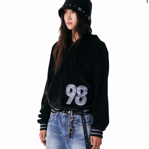 (급전) 아캄 98 패치 벨루어 후드 블랙 1