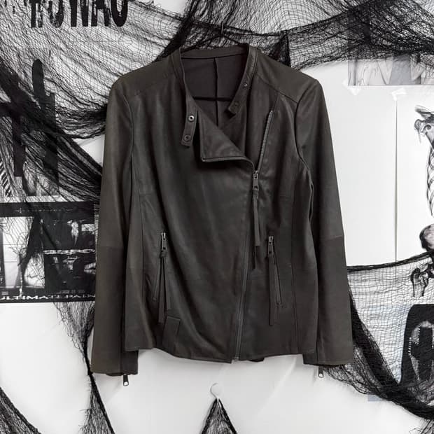 00s unbalanced leather jacket